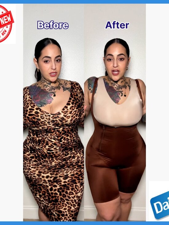 Large Tummy Control Butt Lifting Bodysuit Shapewear Open Bust - Picture 7 of 7